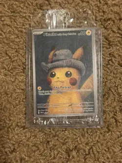 Pikachu With Grey Felt Hat 085 Promo Pokemon Van Gogh Card Sealed In Package - Image 2