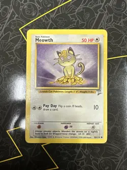Meowth - 80/130 Base Set 2 Common Pokemon Card Free Shipping D10 - Image 1
