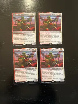 Raph & Leo, Sibling Rivals X4X NM/M Teenage Mutant Ninja Turtles TMT Magic MTG - Image 1