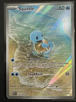Pokemon S&V 151 Squirtle 170, Wartortle 171, and Blastoise 200 IR/SIR ENG Set NM - Image 3