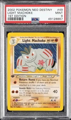2002 POKEMON NEO DESTINY 1ST ED #49 LIGHT MACHOKE PSA 9 - Image 1