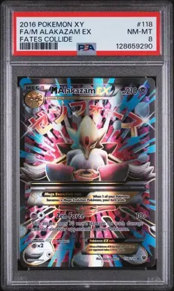 Pokemon PSA 8 M Alakazam EX #118/124 2016 XY Fates Collide NM-MT Full Art - Image 1