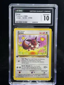 Eevee #51 1st Edition Jungle 1999 Pokemon CGC 10 ✨ - Image 1