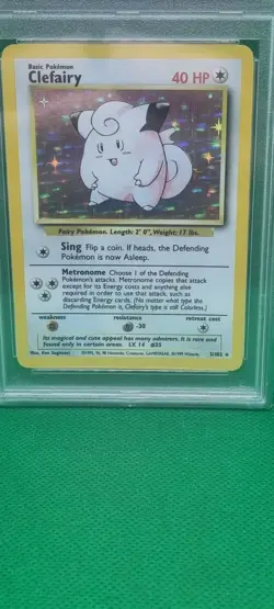 PSA 7 1999 Pokemon Base Set Unlimited Clefairy Holo 5/102 Near Mint Vintage WOTC - Image 2