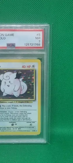 PSA 7 1999 Pokemon Base Set Unlimited Clefairy Holo 5/102 Near Mint Vintage WOTC - Image 4