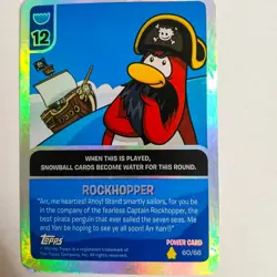 Club Penguin Card-Jitsu Rockhopper Power Card 60/68 Foil Topps Disney - Image 1