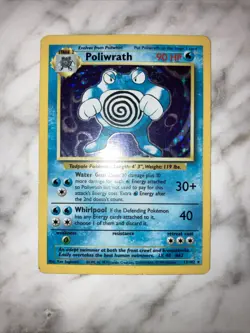 Poliwrath Base Set Holo Pokemon Card 13/102 Moderately Played - Image 1
