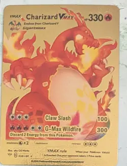 Pokemon Charizard VMAX Gigantamax 330hp Gold Foil Fan Art Collector Card TCG - Image 1