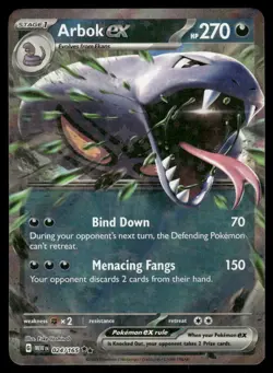 Pokemon Cards Arbok ex 024/165 151 Double Rare NM - Image 1