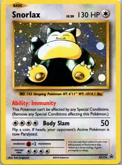 Pokemon TCG Snorlax XY179 XY Black Star Promos Cosmos Holo LP - Image 1
