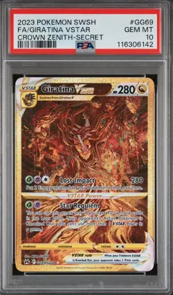 Giratina VSTAR Secret GG69/GG70 Pokemon Crown Zenith Galarian Gallery PSA 10 - Image 1