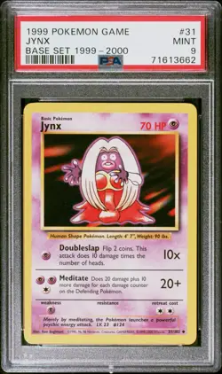 PSA 9 *Mint* 1999 Pokemon Base Set Jynx 1999-2000 UK 4th Print #31/102 - Image 1
