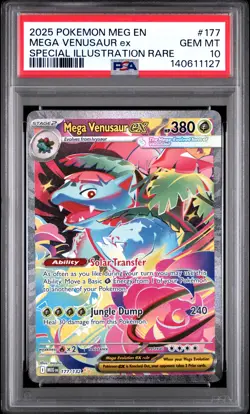 2025 POKEMON MEG EN-MEGA EVOLUTION #177 MEGA VENUSAUR ex PSA 10 - Image 1