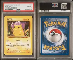 1999 Pokemon Base Set Pikachu #58 Yellow Cheeks PSA 8 - Image 3