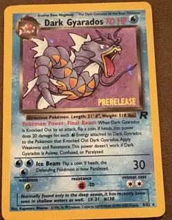 Pokemon TCG Dark Gyarados PreRelease Foil Holo Team Rocket 8/82 LP - Image 1