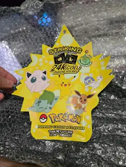 Pokemon Striking Popping Candy 24k Gold Sticker Pack Sealed New - Image 1