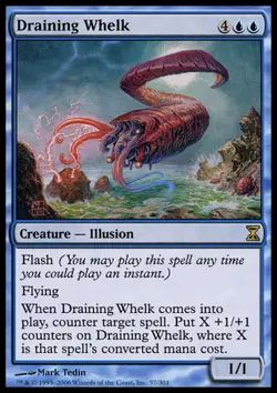 MTG Draining Whelk - Foil, Light Play, English Time Spiral - Image 1