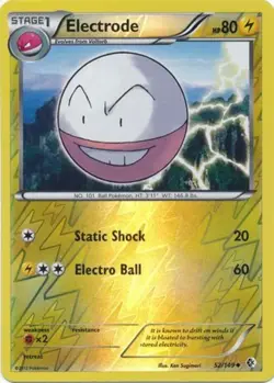 Pokemon - Electrode - 52/149 - Uncommon - Reverse Holo - BW - Boundaries Crossed - Image 1