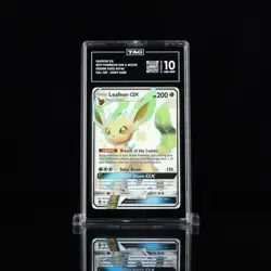 2019 POKEMON SUN & MOON HIDDEN FATES #SV46 FULL ART/LEAFEON GX TAG 10 - Image 1
