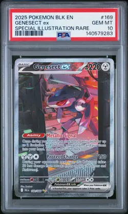 2025 Genesect ex 169/086 SIR Pokemon Black Bolt PSA 10 - Image 1