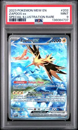 2023 POKEMON MEW EN-151 SPECIAL ILLUSTRATION RARE #202 ZAPDOS EX PSA 9 - Image 1