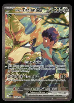 Pokemon Cards Hop's Zacian ex 186/159 Journey Together NM *1 - Image 1