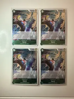 Sanji OP13-027 Carrying On His Will 4 Foil Card Play Set Lot One Piece - Image 1