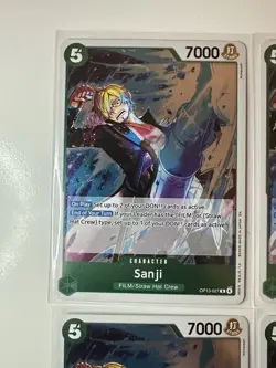Sanji OP13-027 Carrying On His Will 4 Foil Card Play Set Lot One Piece - Image 2