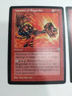 Two MTG Hammer of Bogardan Mirage Magic The Gathering TCG Cards LP/NM - Image 2