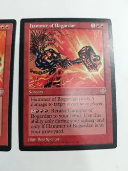 Two MTG Hammer of Bogardan Mirage Magic The Gathering TCG Cards LP/NM - Image 3