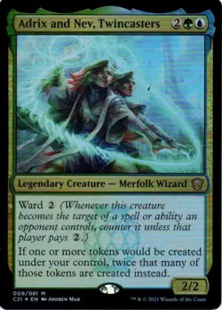 MTG: Commander 2021: Foil Adrix and Nev, Twincasters: Lightly Played Condition - Image 1