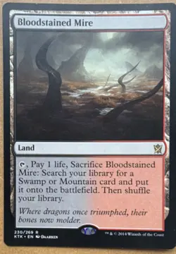 Magic: The Gathering Bloodstained Mire Land Rare Khans of Tarkir English Daarken - Image 1