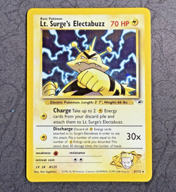 Lt. Surge's Electabuzz 6/132 HOLO Gym Heroes Challenge Pokemon TCG WOTC LP - Image 1