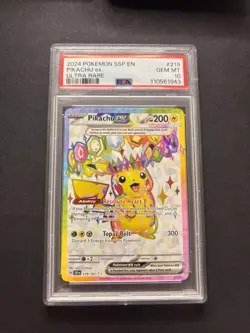 2024 Pokemon SV Surging Sparks SSP EN Pikachu Ex #219/191 PSA 10 - Image 1