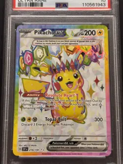 2024 Pokemon SV Surging Sparks SSP EN Pikachu Ex #219/191 PSA 10 - Image 3