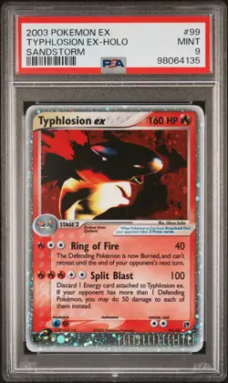 2003 POKEMON EX SANDSTORM #99 TYPHLOSION EX-HOLO PSA 9 SWIRL - Image 1