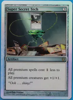 Super Secret Tech FOIL Unhinged HEAVILY PLD Artifact Rare CARD (509360) ABUGames - Image 1