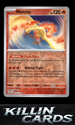 Reverse Holofoil Moltres 146/165 Pokemon Rare SV: Scarlet & Violet 151 Card NM - Image 1