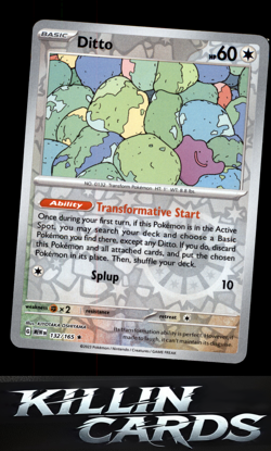 Reverse Holofoil Ditto 132/165 Pokemon Rare SV: Scarlet & Violet 151 Card NM - Image 1