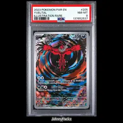 Yveltal 205/182 - 2023 Paradox Rift Illustration Rare Holo Pokemon Card - PSA 8 - Image 1