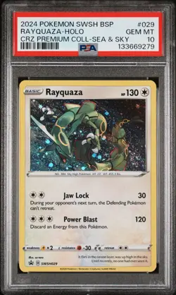 RAYQUAZA HOLO 029/159 CROWN ZENITH PREMIUM COLLECTION SEA & SKY POKEMON PSA 10 - Image 1