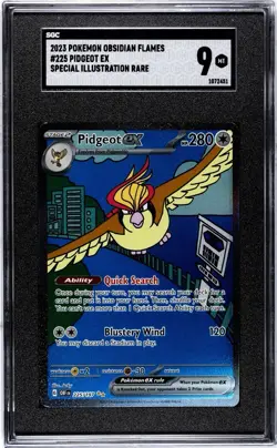 2023 Pokemon Obsidian Flames #225 Pidgeot EX Special Illust. Rare - SGC Graded 9 - Image 1