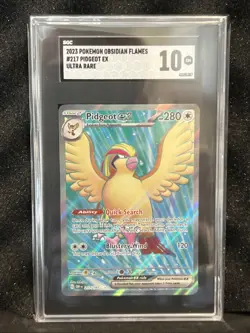 2023 Pokemon Obsidian Flames Pidgeot Ex 217/197 Ultra Rare SGC 10 - Image 1