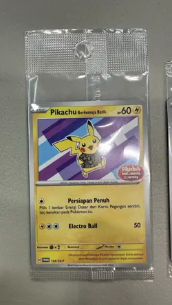 Pokemon TCG Pikachu Batik Set of 4 Indonesia Promo SEALED - Image 5