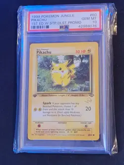 1999 POKEMON JUNGLE PIKACHU #60 1ST ED W STAMP DUELIST PROMO PSA 10 GEM MT - Image 1
