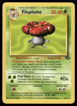 Pokemon Cards Vileplume 31/64 Unlimited Jungle WOTC Rare LP - Image 1