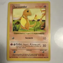 Pokemon TCG Charmander Base Set 46/102 50 HP Common Regular English Card - Image 1