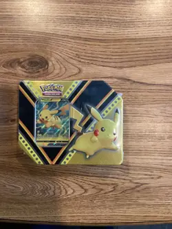 Pokemon TCG: V Powers Tin PIKACHU NEW Factory Sealed NEW Tare In Wrap - Image 1