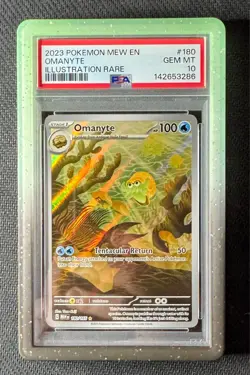 Pokemon Omanyte 180 Pokemon 151 PSA 10 GEM MINT - Image 1