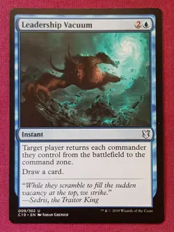 Magic The Gathering COMMANDER 2019 C19 LEADERSHIP VACUUM blue card MTG - Image 1